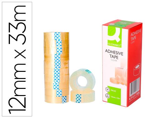 Fita adesiva q-connect 33 mt x 12 mm , Q-connect , 25929 , 5706002017859